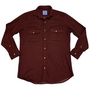 Tailorbyrd The Sweatshirt Maroon Red Long Sleeve Button Shirt - Men's Size M